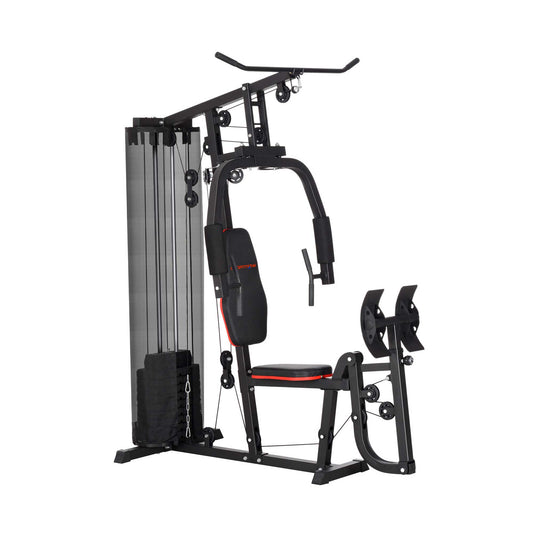 SPORTNOW Multi Gym With Leg Press – Compact Home Gym Machine With 45kg Weight Stack