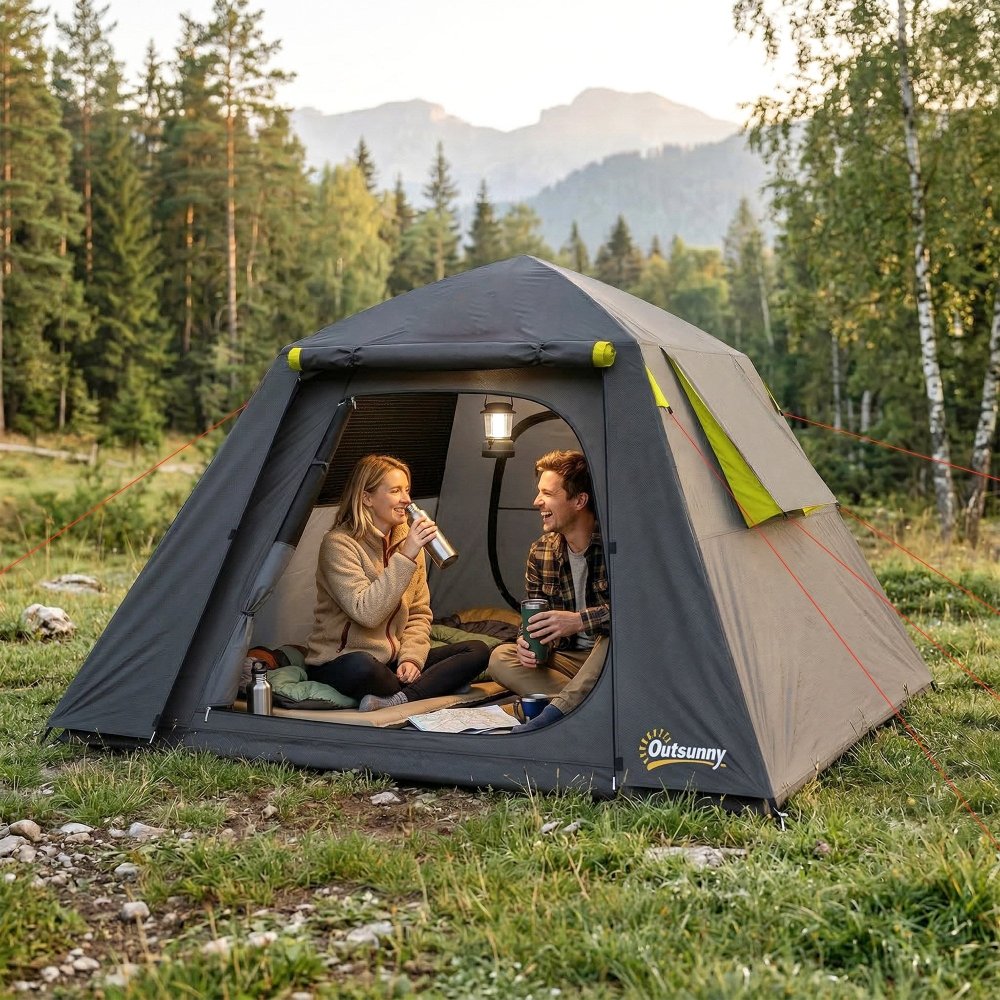 Outsunny 2 Man Waterproof Camping Tent with 2 Doors