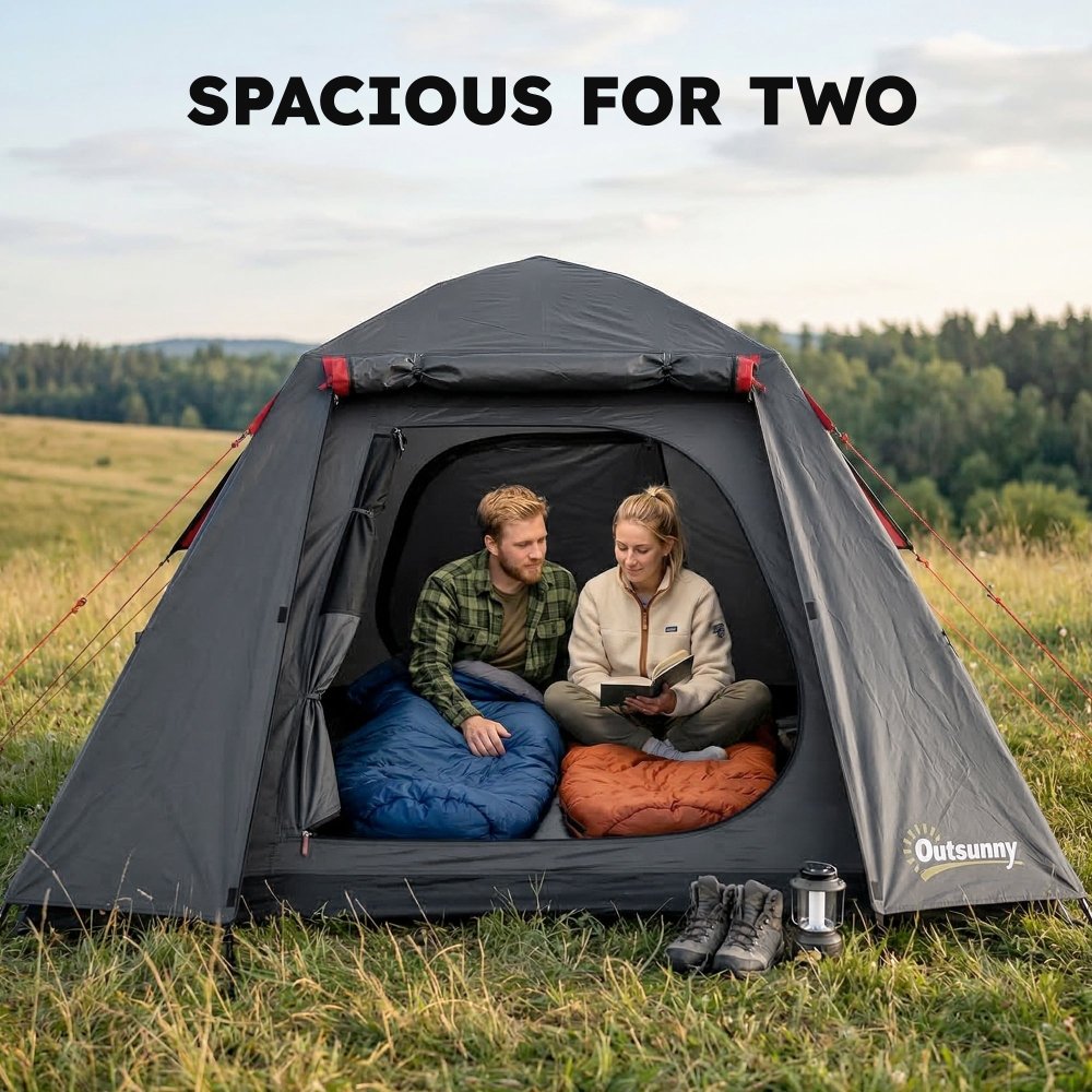 Outsunny 2 Man Waterproof Camping Tent with 2 Doors