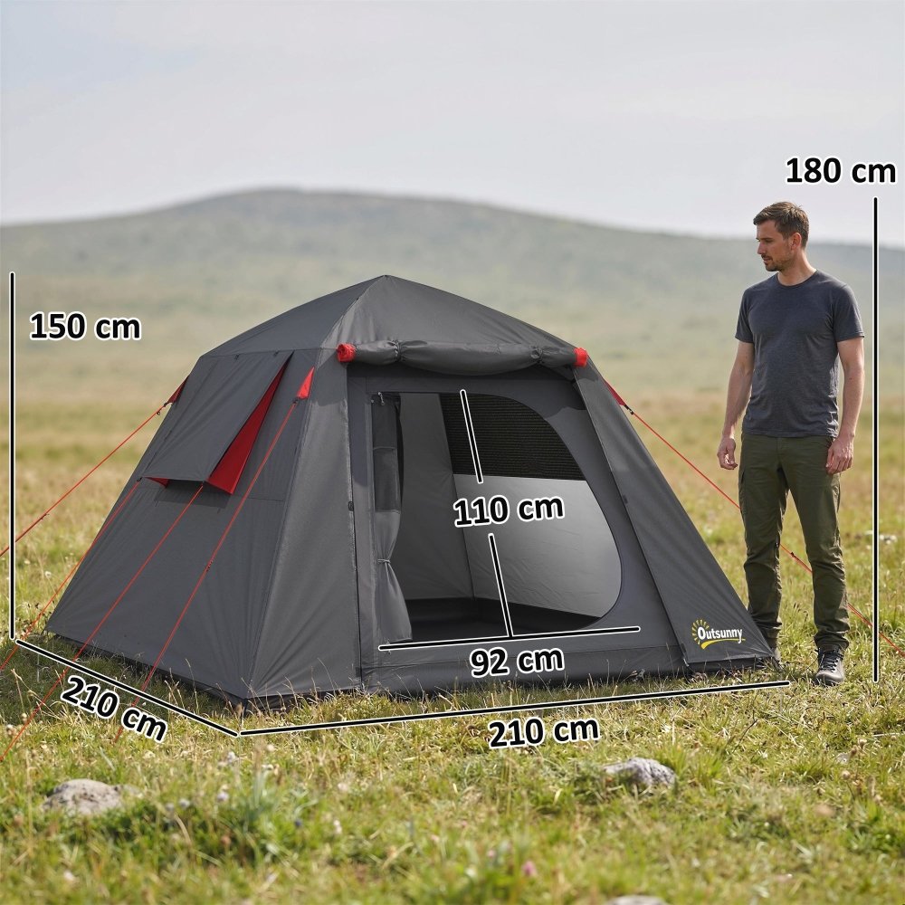 Outsunny 2 Man Waterproof Camping Tent with 2 Doors