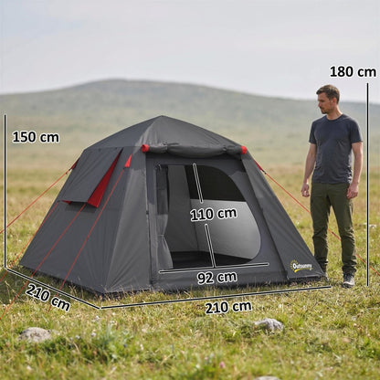 Outsunny 2 Man Waterproof Camping Tent with 2 Doors