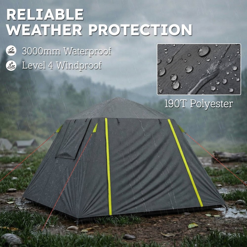 Outsunny 2 Man Waterproof Camping Tent with 2 Doors