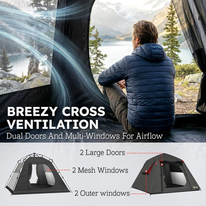 Outsunny 2 Man Waterproof Camping Tent with 2 Doors