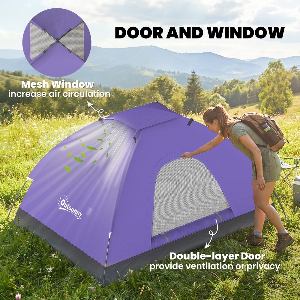 Outsunny 2 Person Dome Tent for Camping, Hiking & Festivals