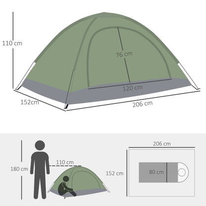 Outsunny 2 Person Dome Tent for Camping, Hiking & Festivals