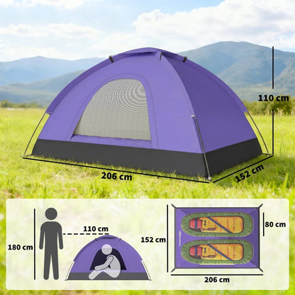 Outsunny 2 Person Dome Tent for Camping, Hiking & Festivals