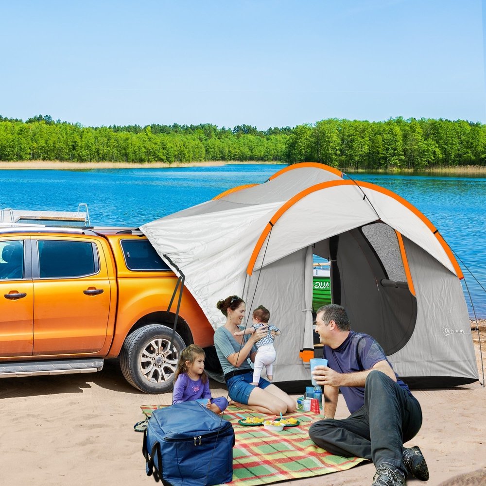 Outsunny 5 Man SUV Car Tent with Waterproof Tailgate Shelter