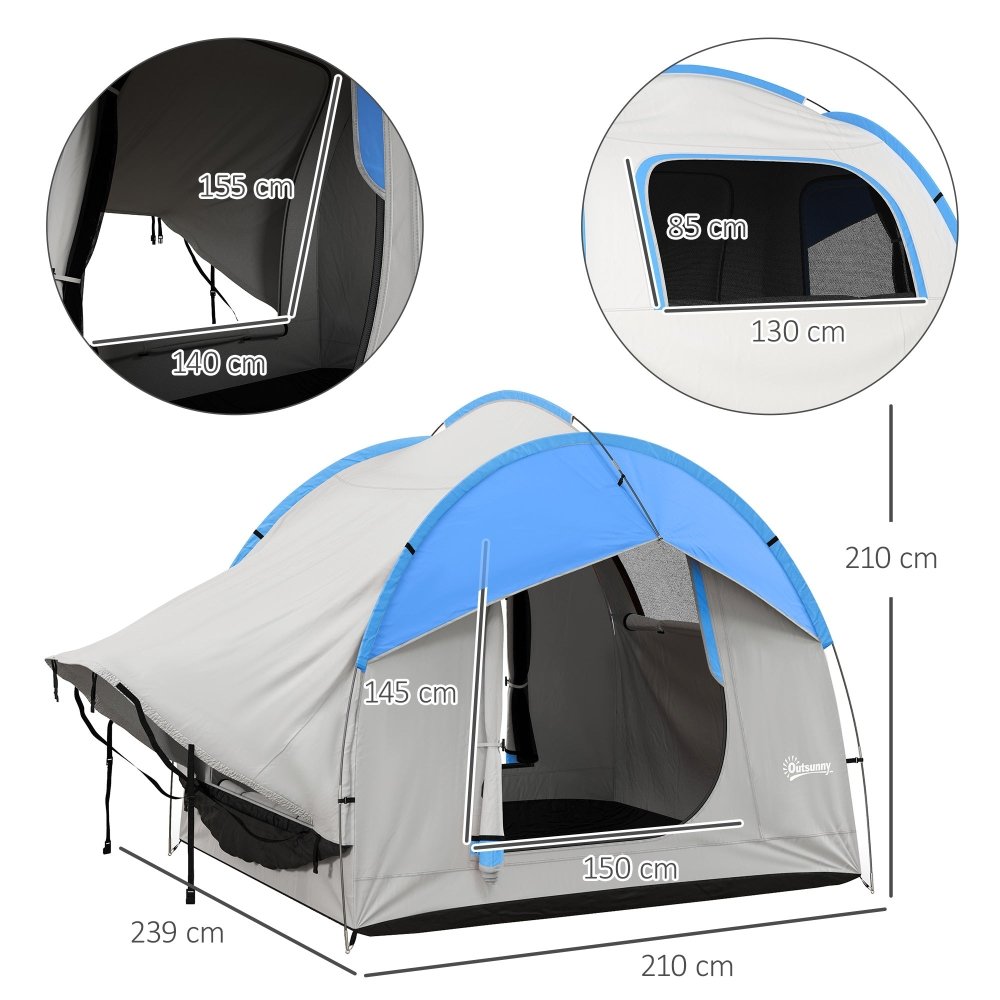 Outsunny 5 Man SUV Car Tent with Waterproof Tailgate Shelter