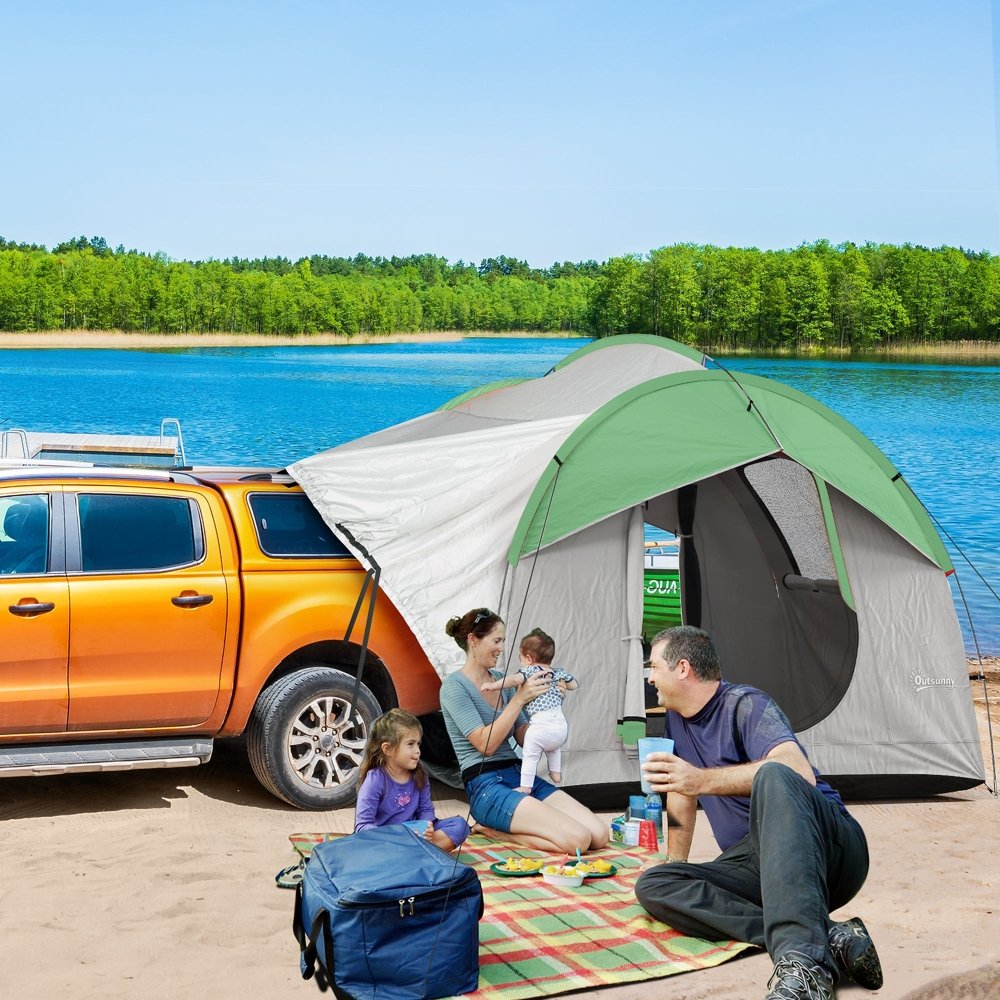 Outsunny 5 Man SUV Car Tent with Waterproof Tailgate Shelter