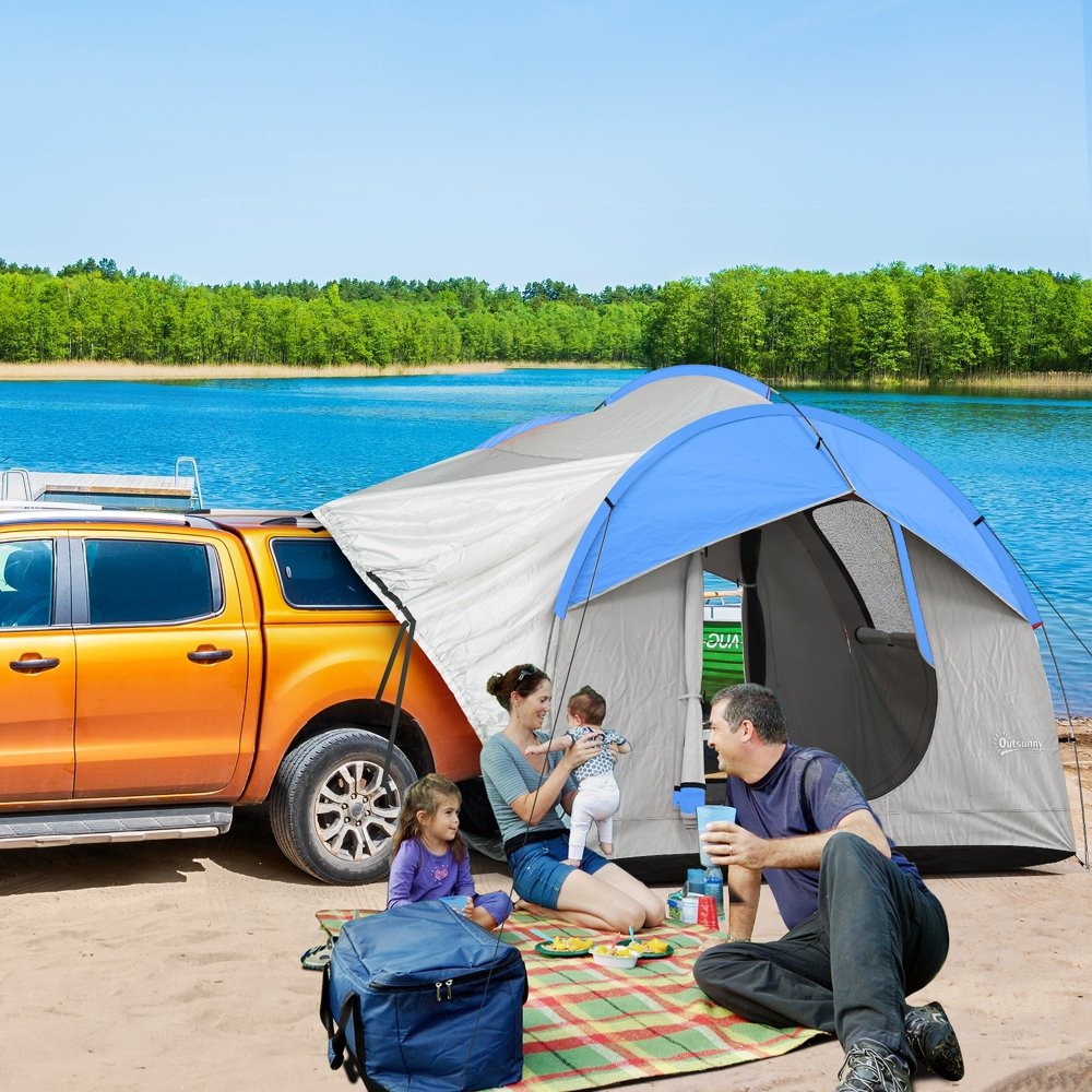 Outsunny 5 Man SUV Car Tent with Waterproof Tailgate Shelter