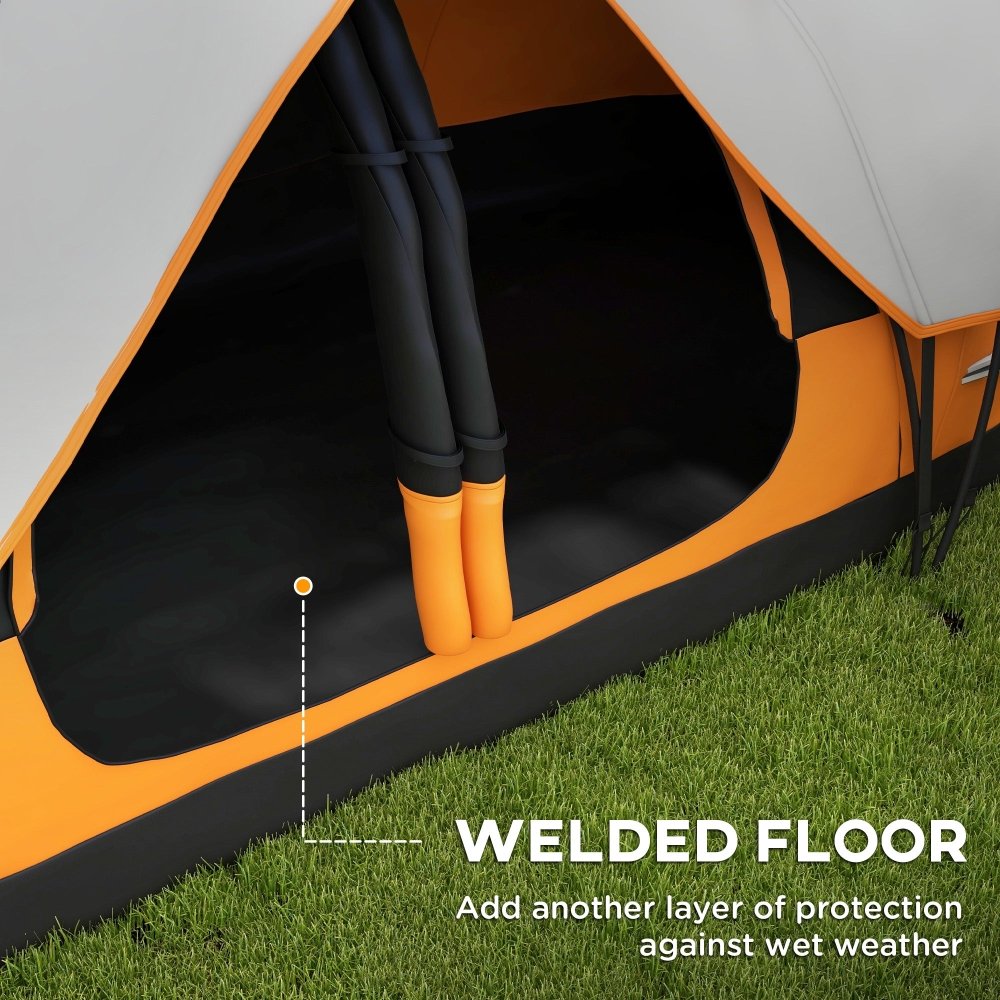 Outsunny 6–8 Person Tunnel Camping Tent with 2000mm Waterproof Rainfly