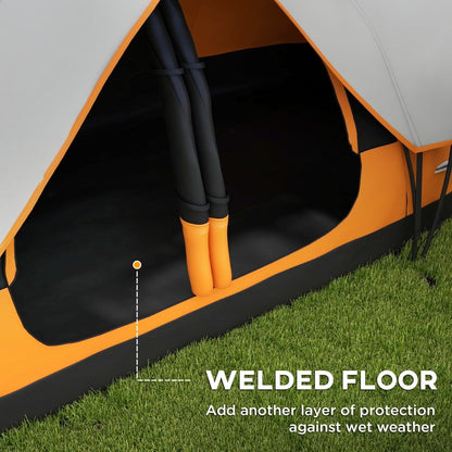 Outsunny 6–8 Person Tunnel Camping Tent with 2000mm Waterproof Rainfly