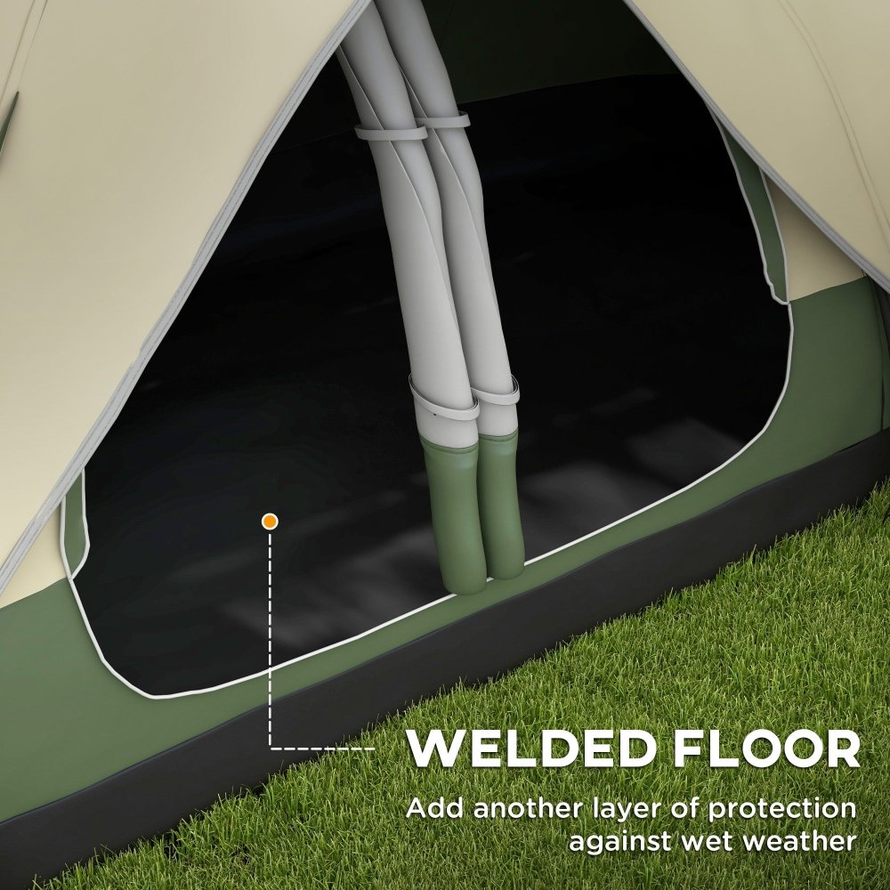 Outsunny 6–8 Person Tunnel Camping Tent with 2000mm Waterproof Rainfly