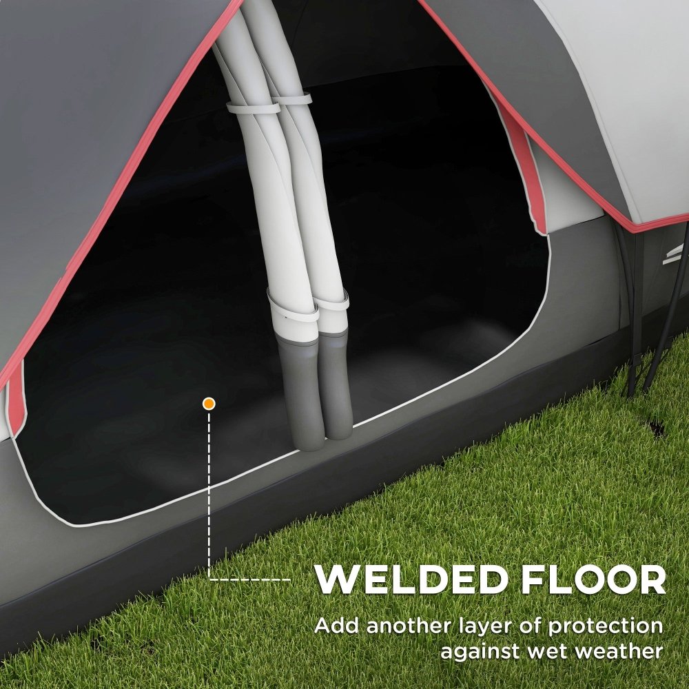 Outsunny 6–8 Person Tunnel Camping Tent with 2000mm Waterproof Rainfly