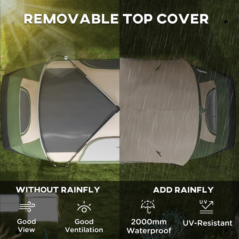 Outsunny 6–8 Person Tunnel Camping Tent with 2000mm Waterproof Rainfly