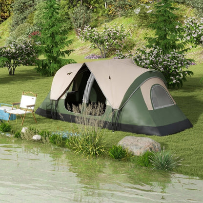 Outsunny 6–8 Person Tunnel Camping Tent with 2000mm Waterproof Rainfly
