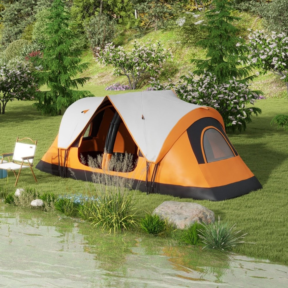 Outsunny 6–8 Person Tunnel Camping Tent with 2000mm Waterproof Rainfly
