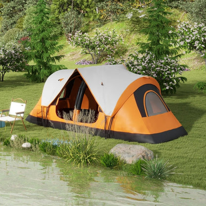 Outsunny 6–8 Person Tunnel Camping Tent with 2000mm Waterproof Rainfly