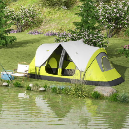 Outsunny 6–8 Person Tunnel Camping Tent with 2000mm Waterproof Rainfly
