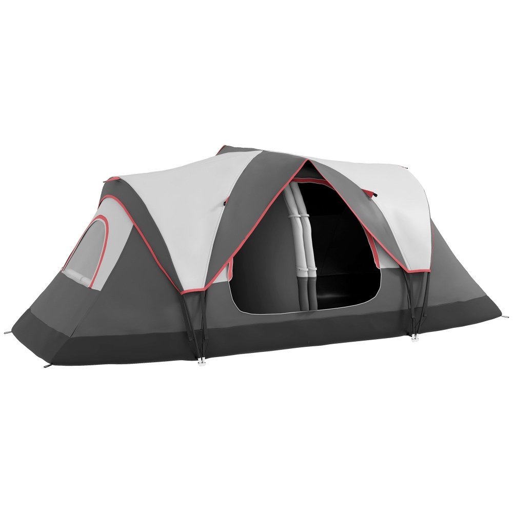 Outsunny 6–8 Person Tunnel Camping Tent with 2000mm Waterproof Rainfly