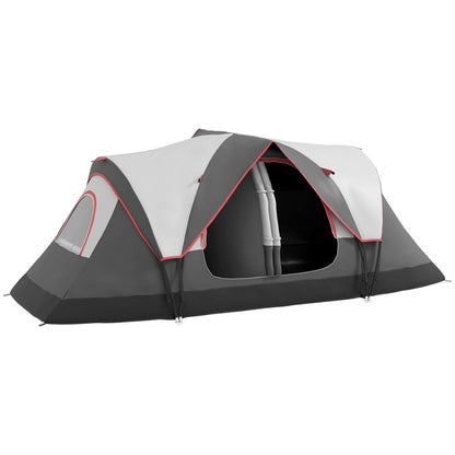 Outsunny 6–8 Person Tunnel Camping Tent with 2000mm Waterproof Rainfly