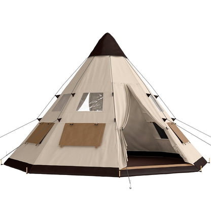 Outsunny 6 Man Tipi Tent Large Teepee Camping Tent