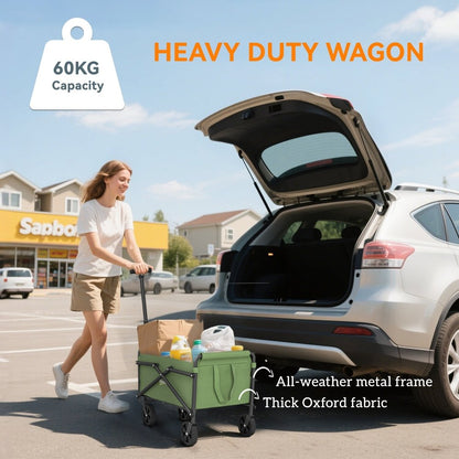 Outsunny 62L Folding Festival Trolley Cart with Carry Bag