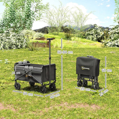 Outsunny 62L Folding Festival Trolley Cart with Carry Bag