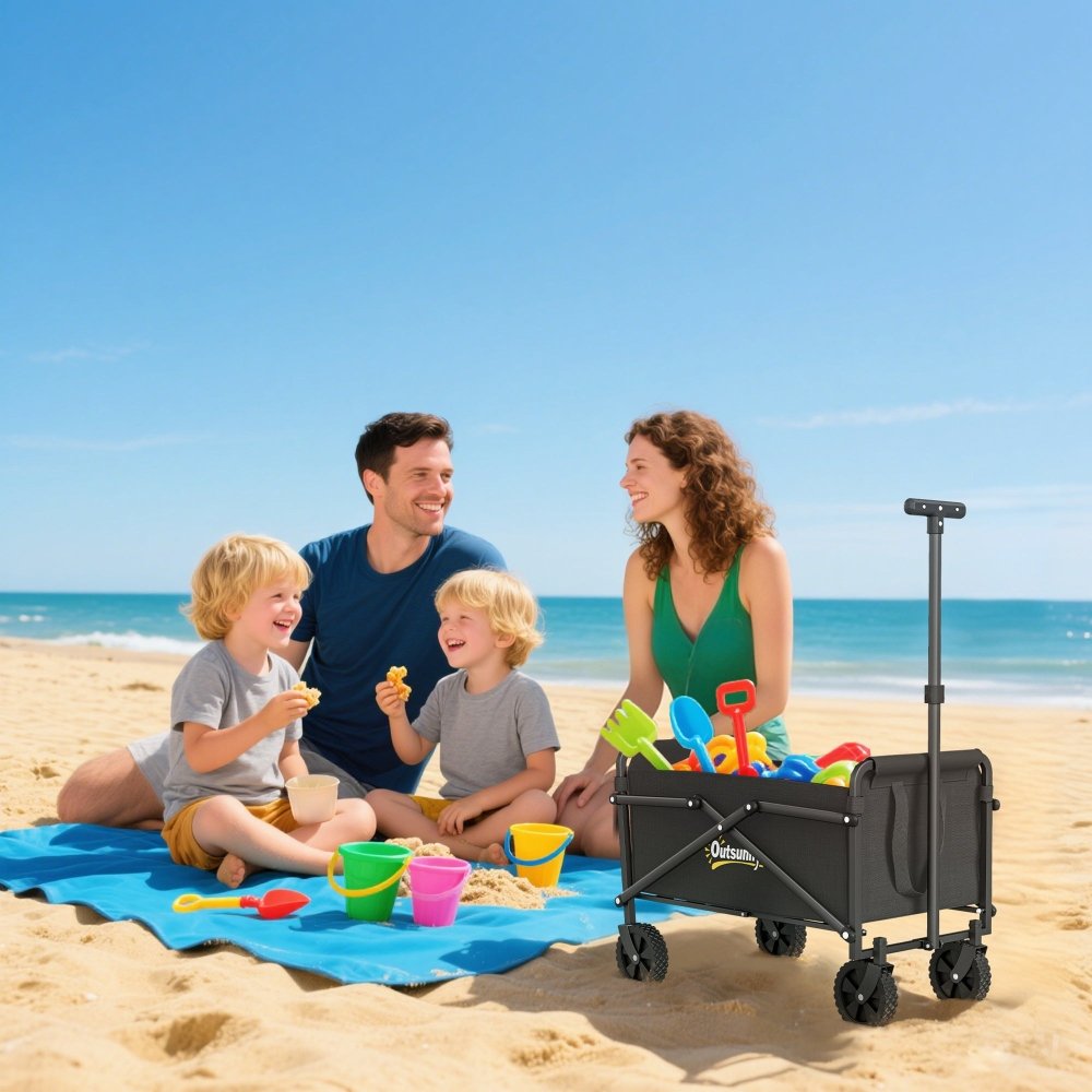 Outsunny 62L Folding Festival Trolley Cart with Carry Bag