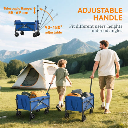 Outsunny 62L Folding Festival Trolley Cart with Carry Bag