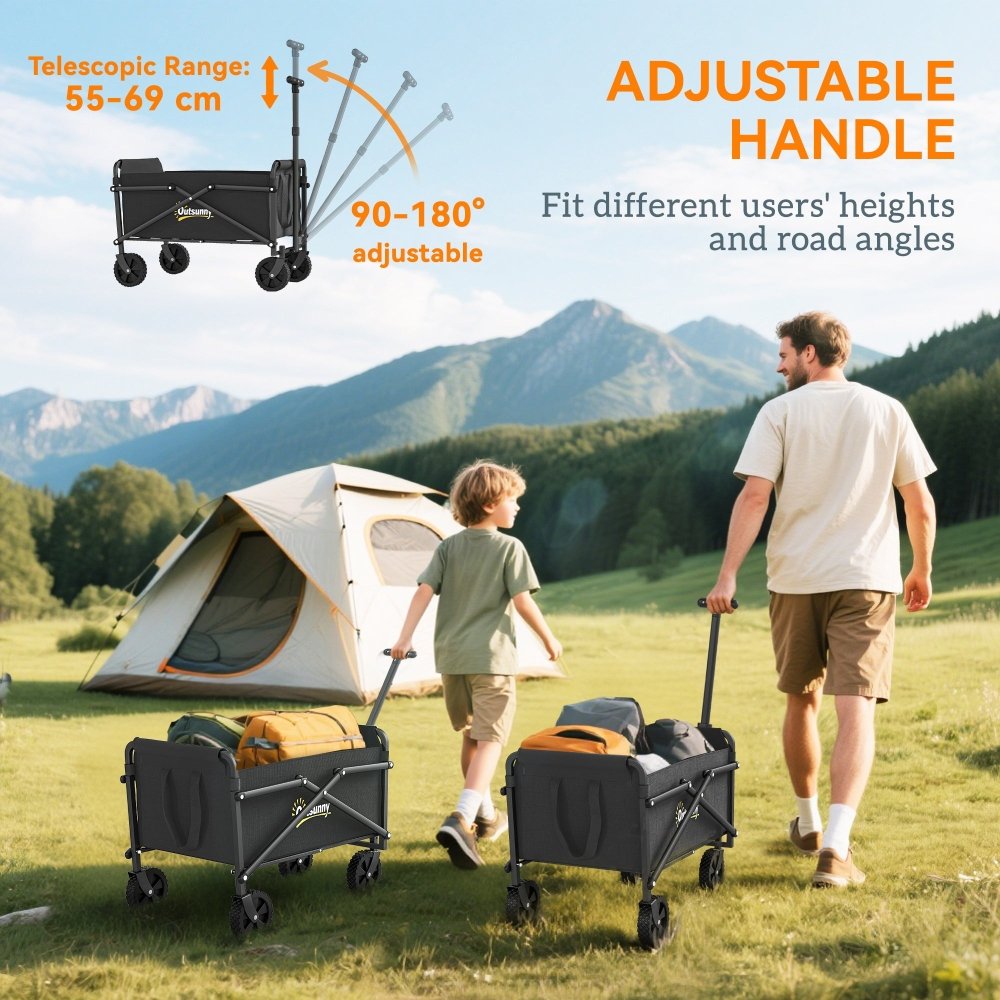 Outsunny 62L Folding Festival Trolley Cart with Carry Bag
