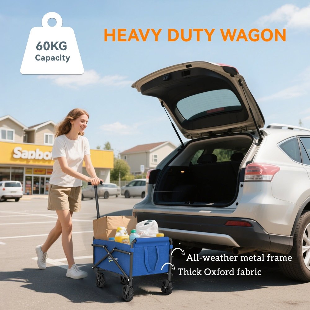 Outsunny 62L Folding Festival Trolley Cart with Carry Bag