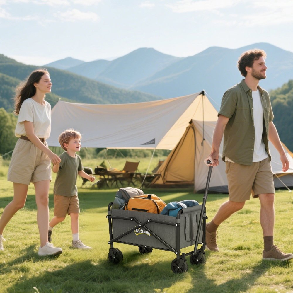 Outsunny 62L Folding Festival Trolley Cart with Carry Bag