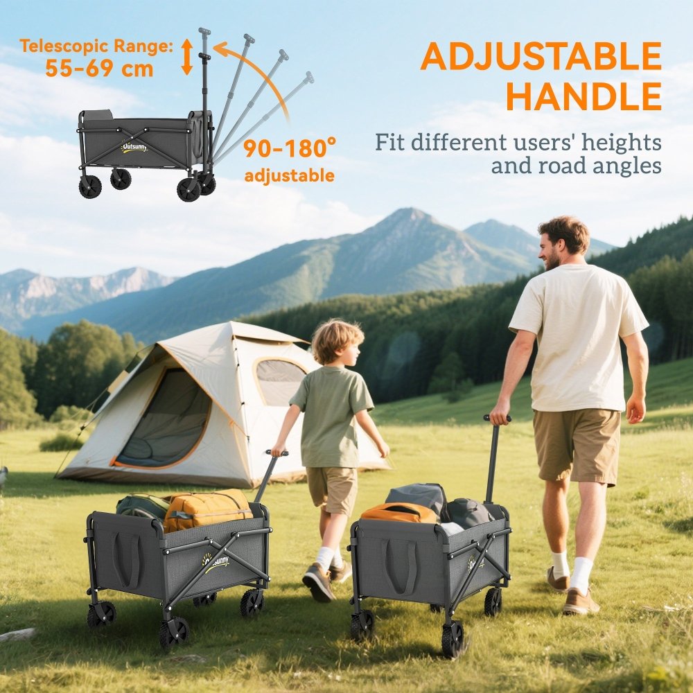 Outsunny 62L Folding Festival Trolley Cart with Carry Bag