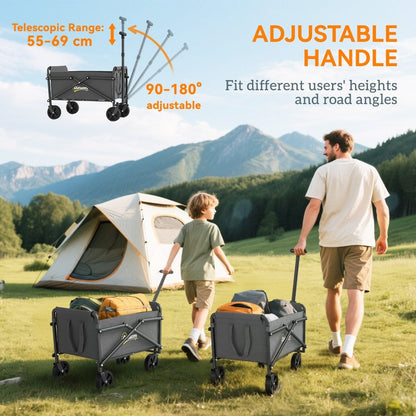 Outsunny 62L Folding Festival Trolley Cart with Carry Bag