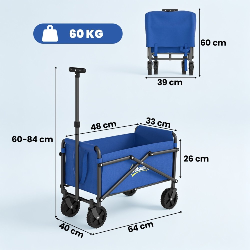 Outsunny 62L Folding Festival Trolley Cart with Carry Bag