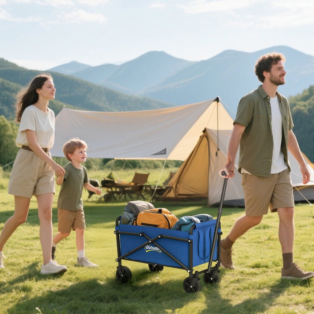 Outsunny 62L Folding Festival Trolley Cart with Carry Bag