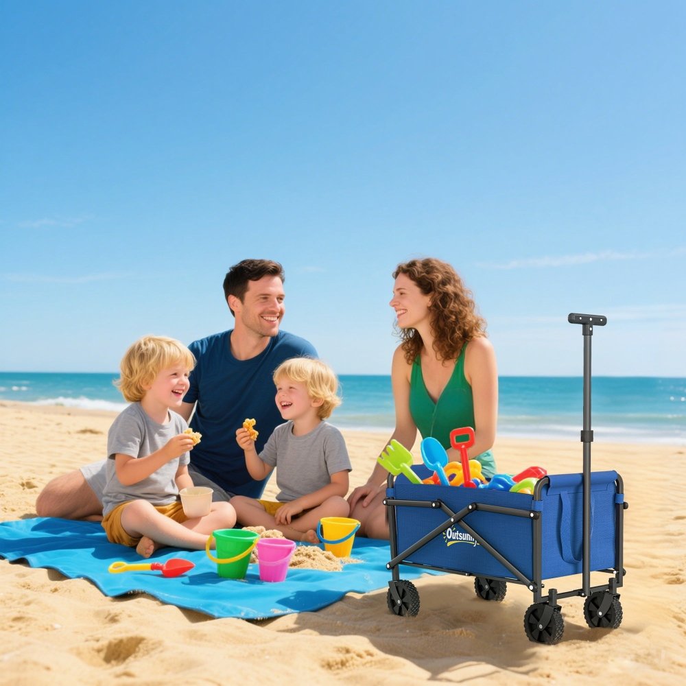Outsunny 62L Folding Festival Trolley Cart with Carry Bag