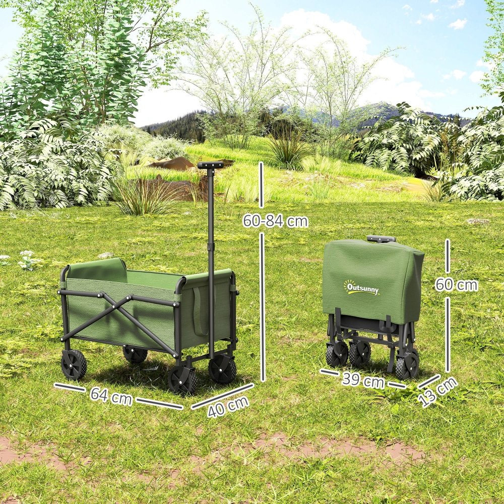 Outsunny 62L Folding Festival Trolley Cart with Carry Bag