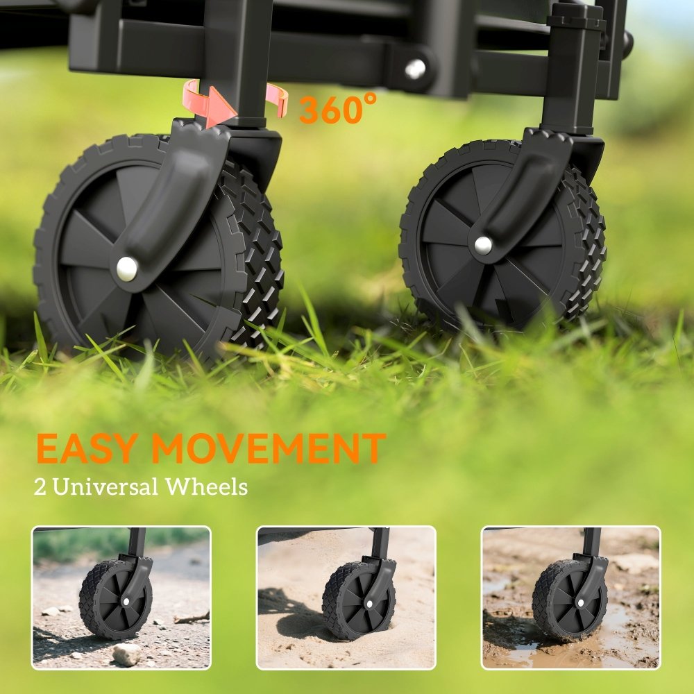Outsunny 62L Folding Festival Trolley Cart with Carry Bag