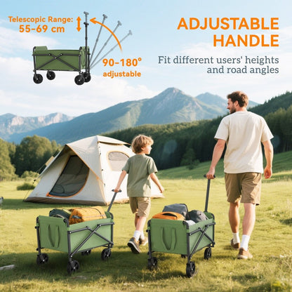 Outsunny 62L Folding Festival Trolley Cart with Carry Bag