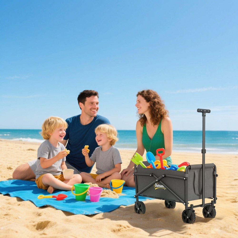 Outsunny 62L Folding Festival Trolley Cart with Carry Bag