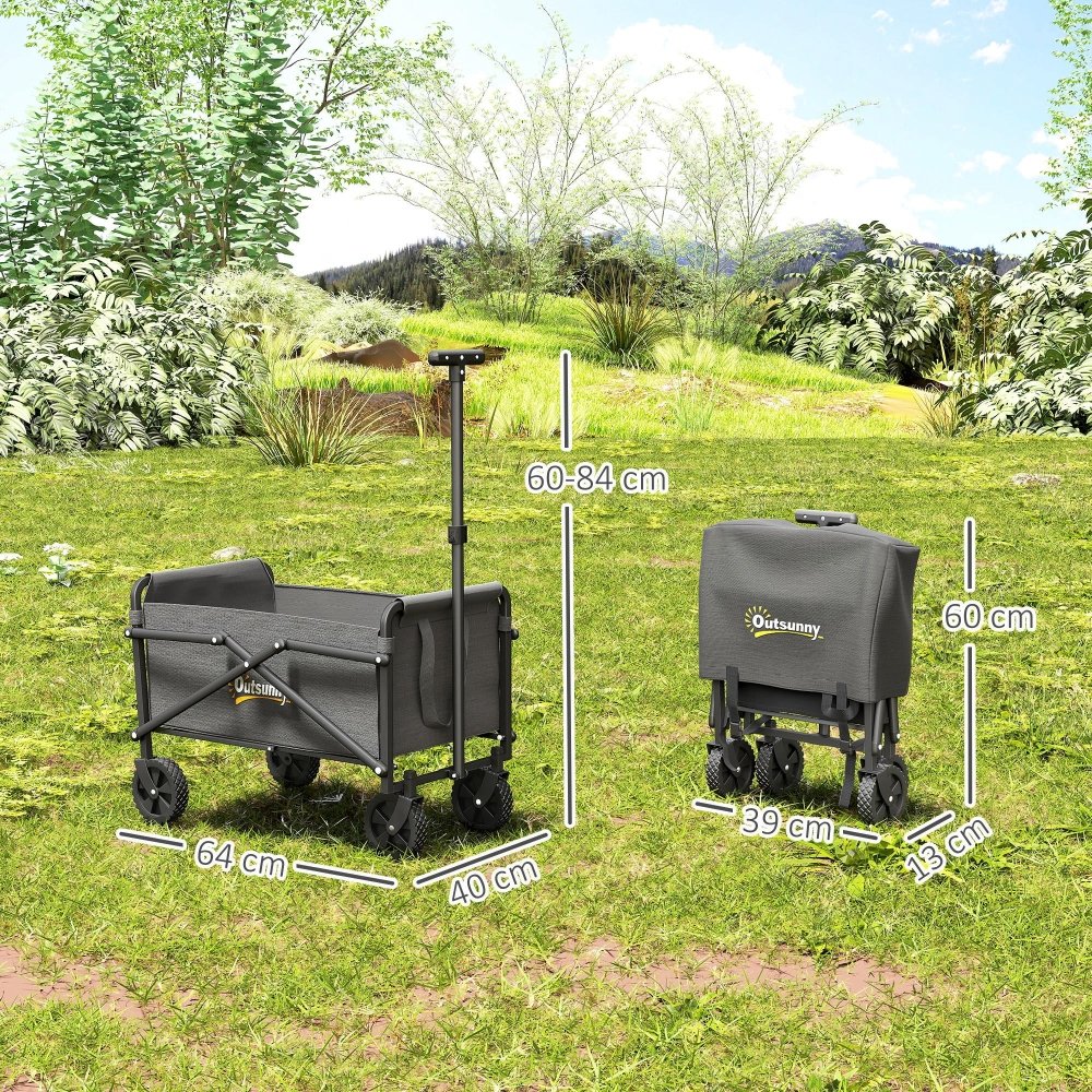 Outsunny 62L Folding Festival Trolley Cart with Carry Bag