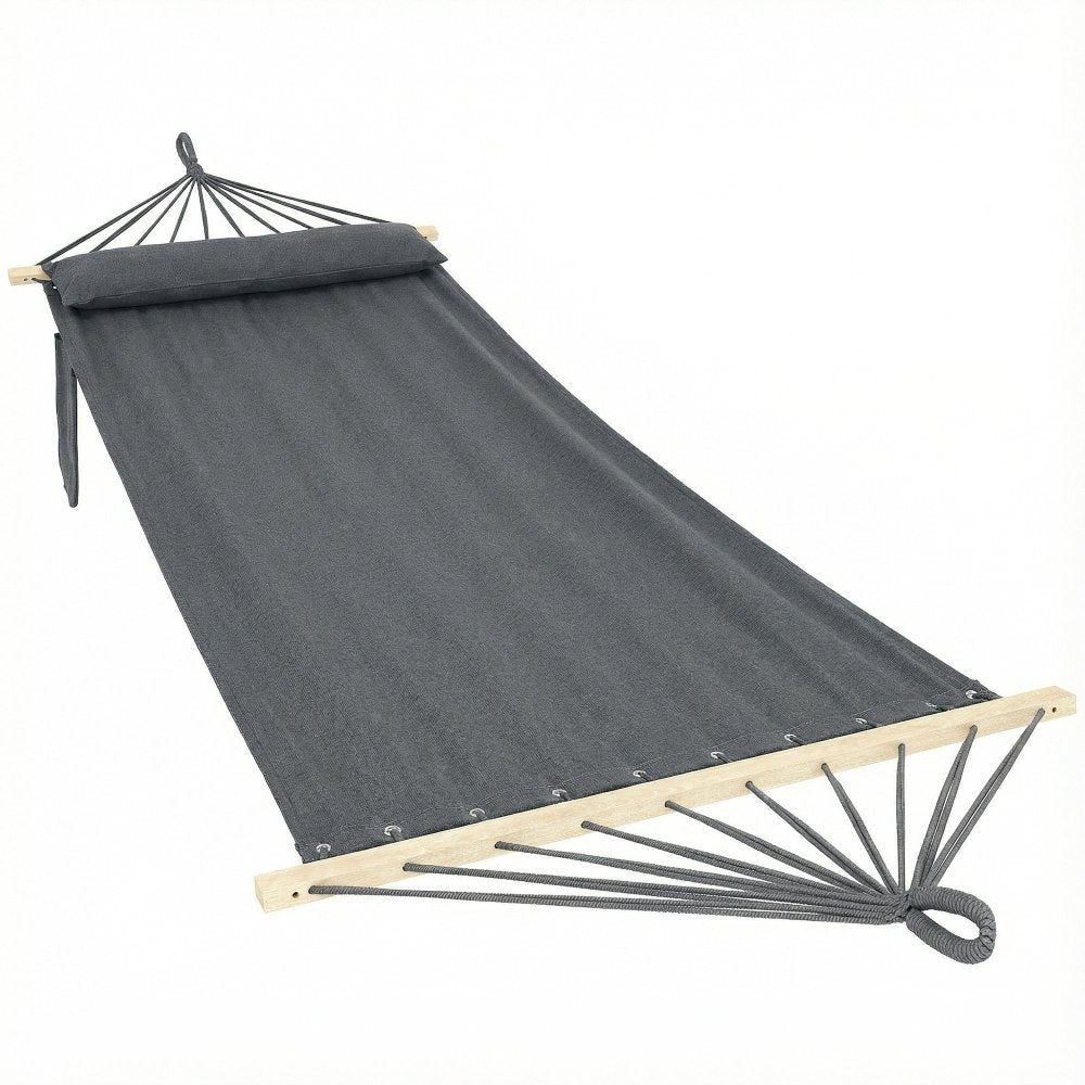 Outsunny Cotton Hammock with Pillow for Camping & Garden