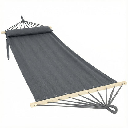 Outsunny Cotton Hammock with Pillow for Camping & Garden