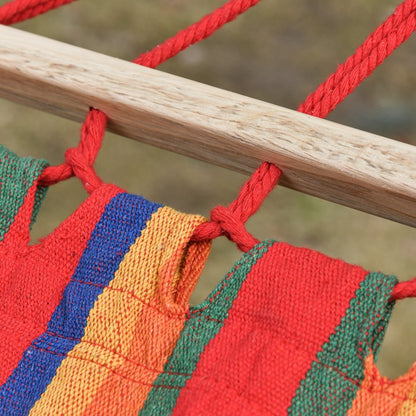 Outsunny Cotton Hammock with Pillow for Camping & Garden