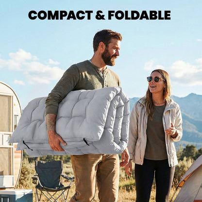 Outsunny Foldable Camping Mattress Pad with Elastic Straps