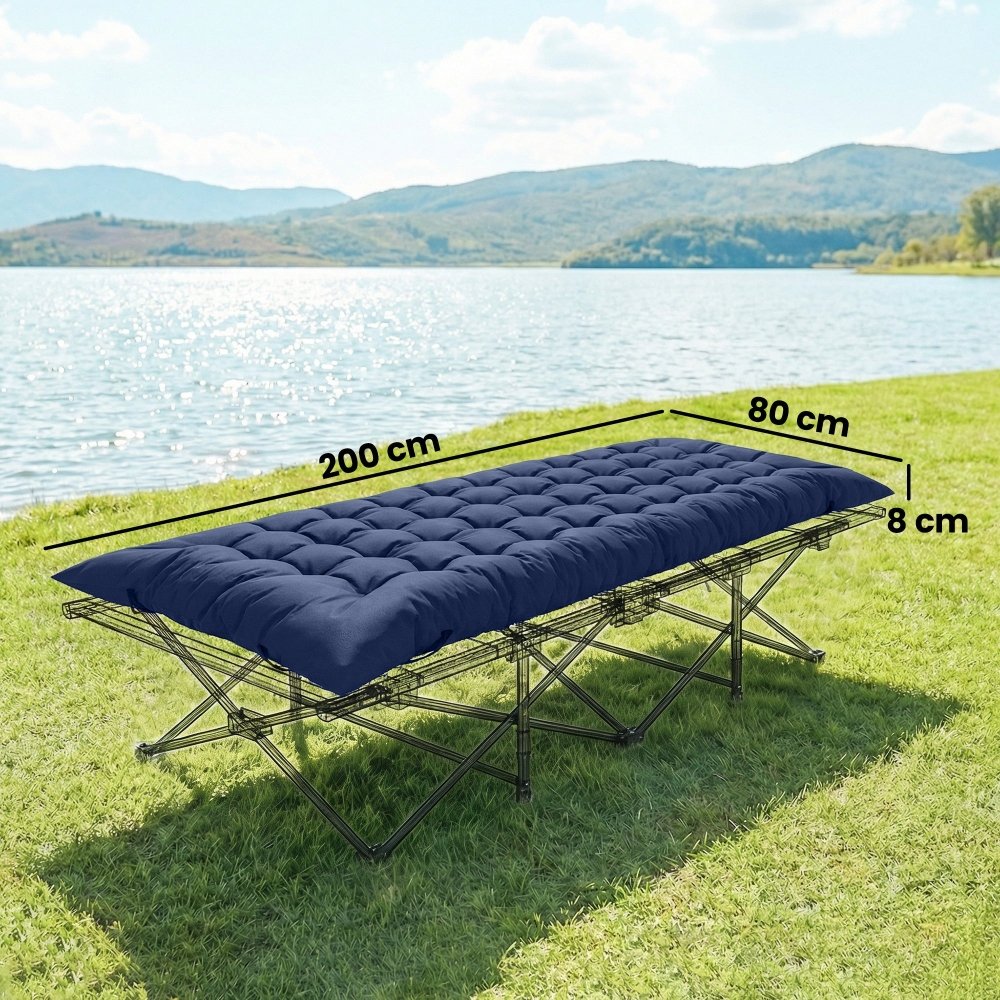 Outsunny Foldable Camping Mattress Pad with Elastic Straps