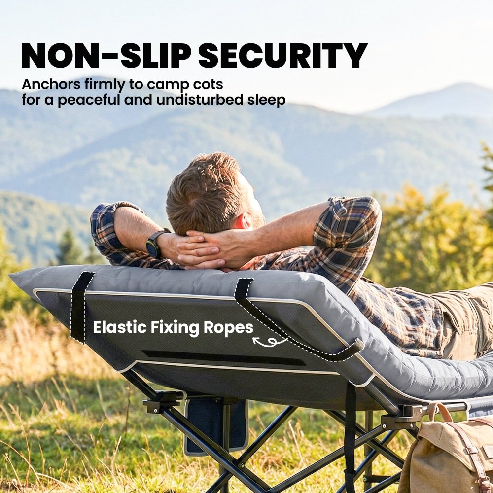 Outsunny Foldable Camping Mattress Pad with Elastic Straps