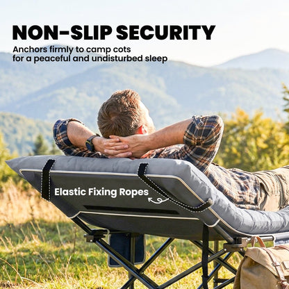 Outsunny Foldable Camping Mattress Pad with Elastic Straps